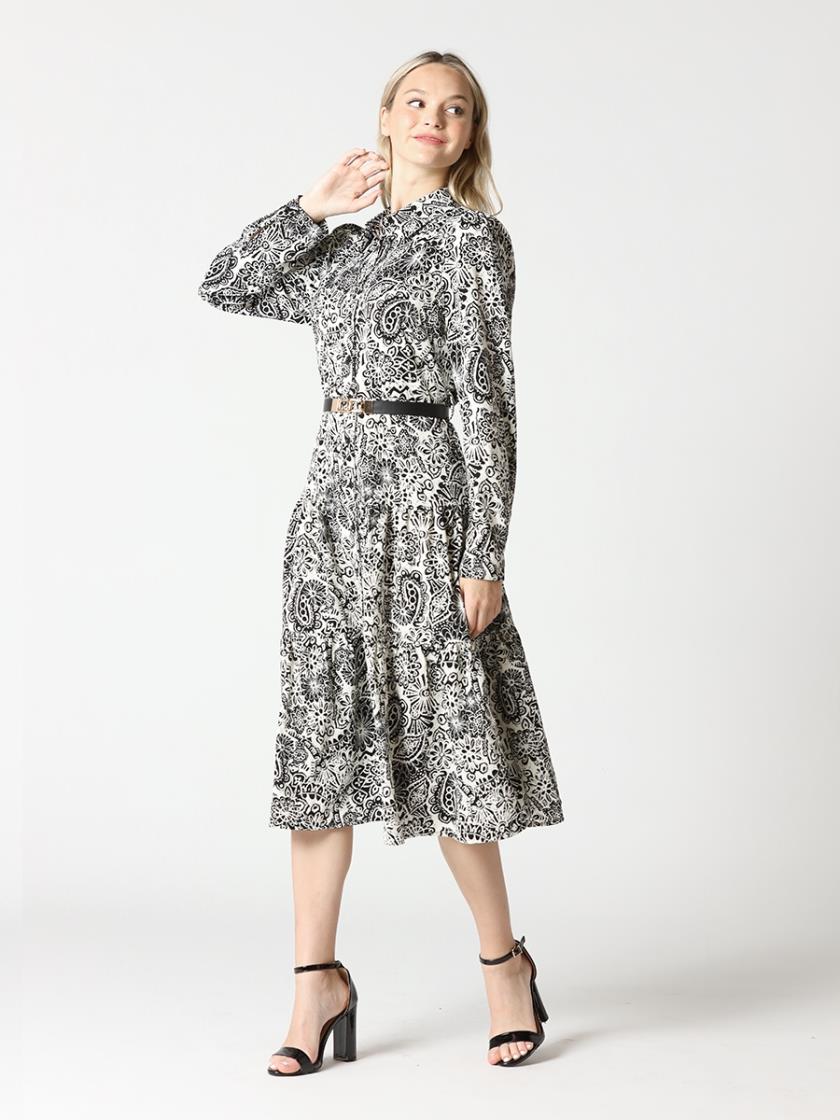 Gracia Paisley Print Flare Dress D34593