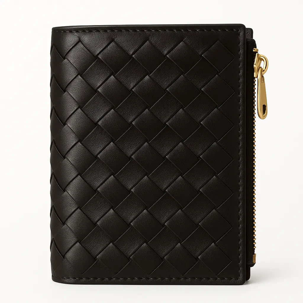 WOVEN LEATHER SMALL WALLET