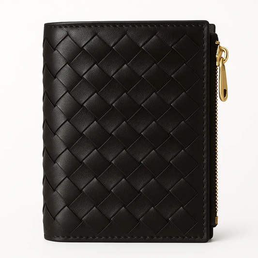 WOVEN LEATHER SMALL WALLET