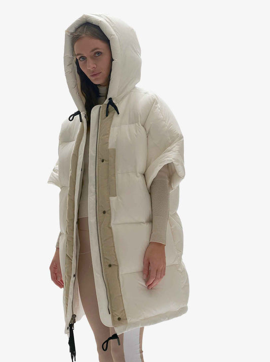 Long Down Vest - Pearl