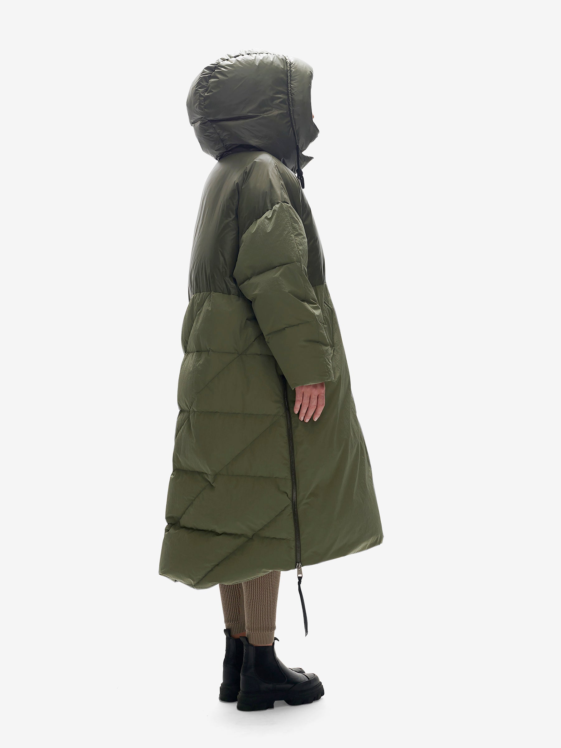 Long Down Puffer - Stone Green