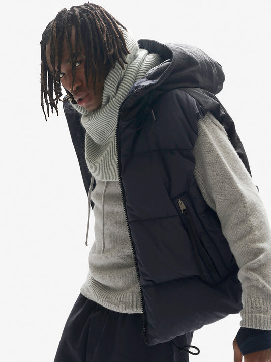 Hooded Down Vest - Navy