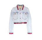 Chaqueta vaquera Danielle con forro rojo – Estilo casual para mujer