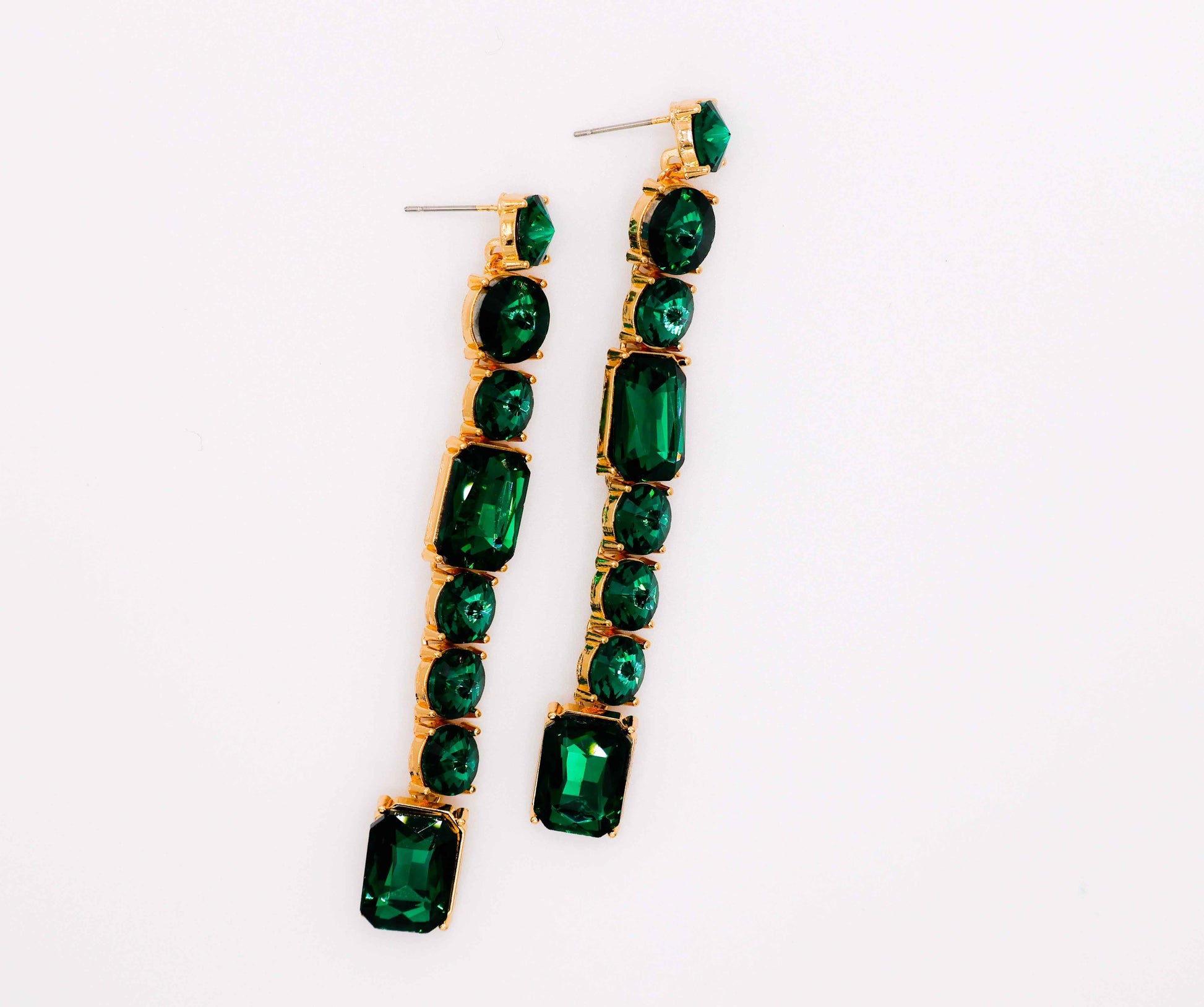 Emerald Cascade Earrings – Luxury Green Statement Earrings