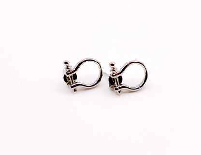 Whimsical White Gold Horseshoe Earrings