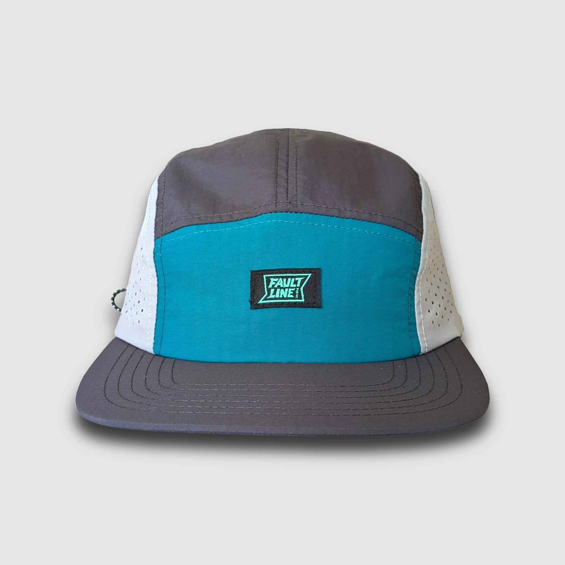 Ultralight 5-Panel Camper Hat - Graphite/Teal