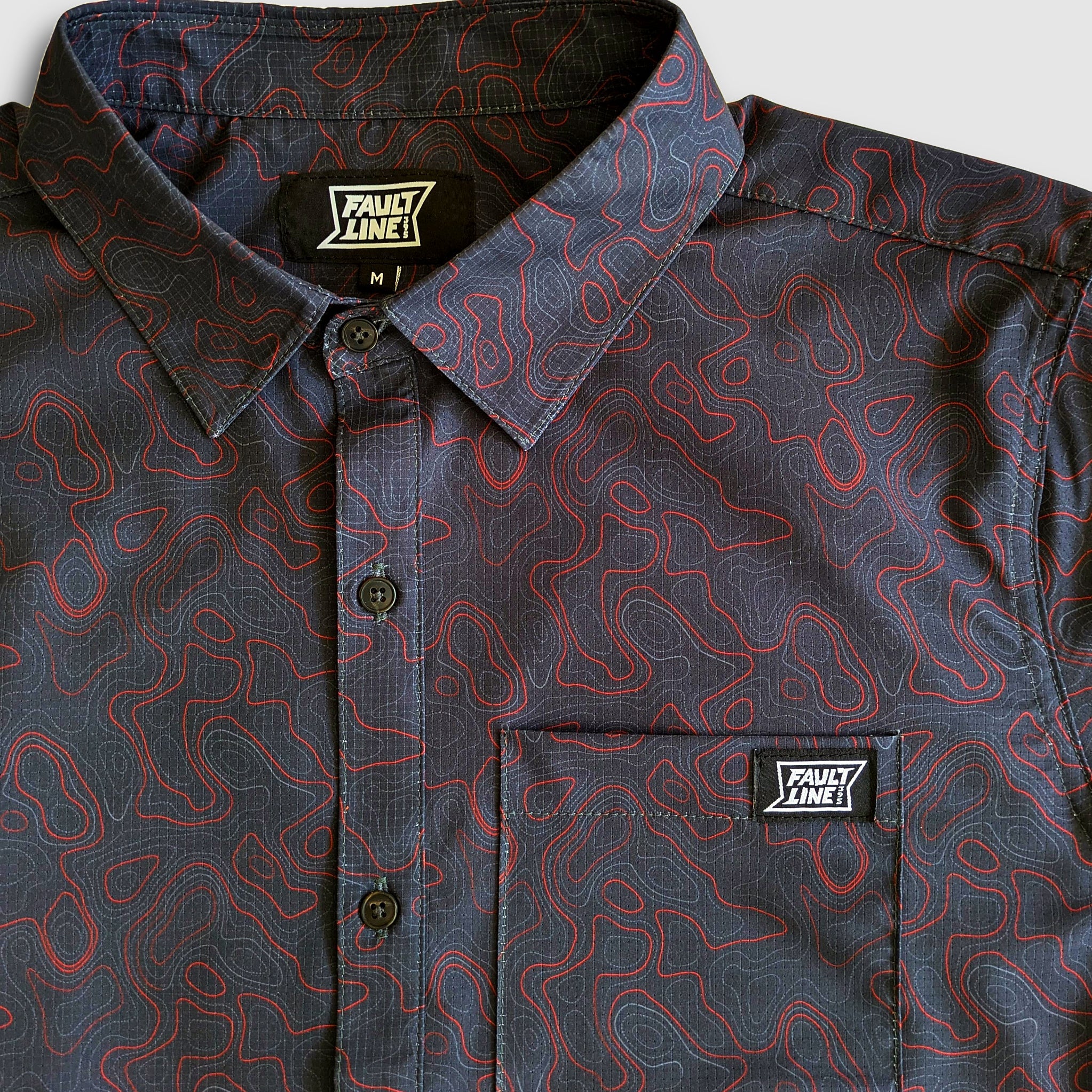 Langley Performance Button Up Shirt - Carbon/Topo - Lolomo!