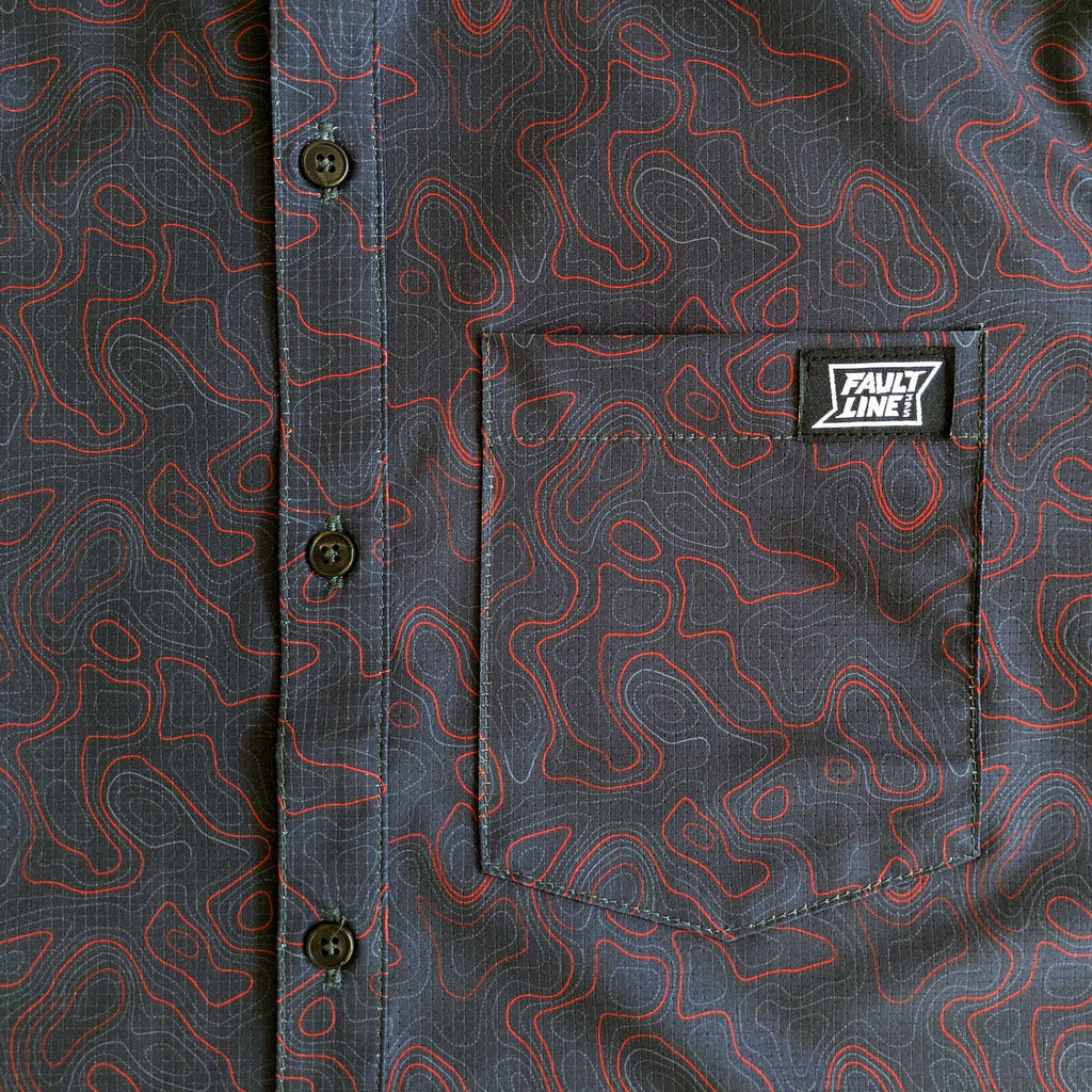 Langley Performance Button Up Shirt - Carbon/Topo - Lolomo!