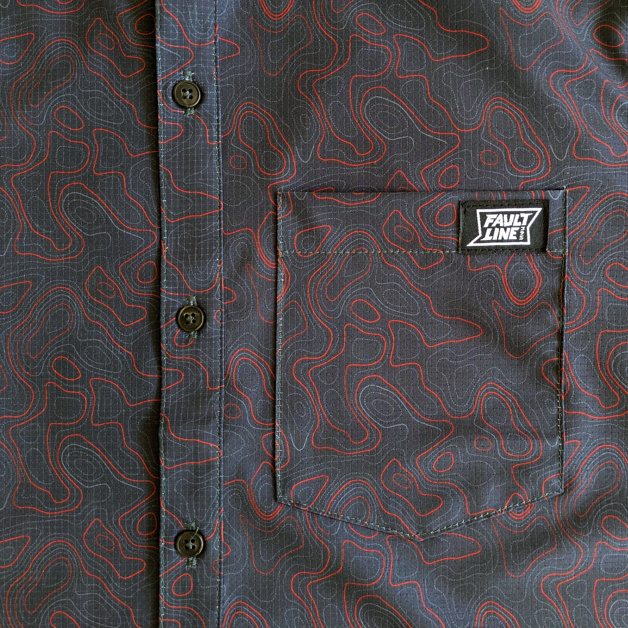 Langley Performance Button Up Shirt - Carbon/Topo - Lolomo!