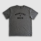 Mountains & Beer Sustainable Tee - Dark Heather Gray - Lolomo!
