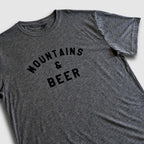 Mountains & Beer Sustainable Tee - Dark Heather Gray - Lolomo!