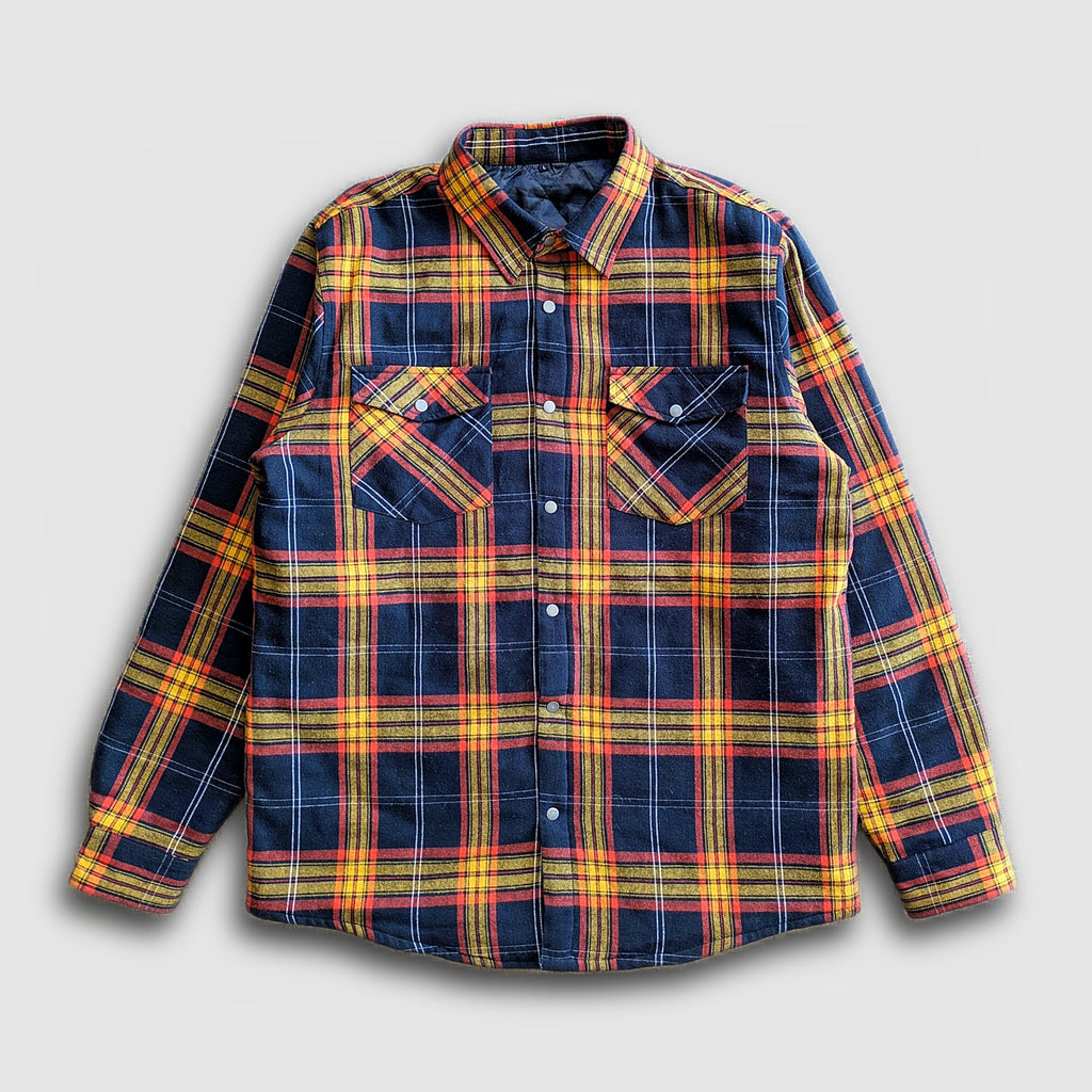 Juniper Insulated Flannel Shacket - Black/Red/Yellow - Lolomo!