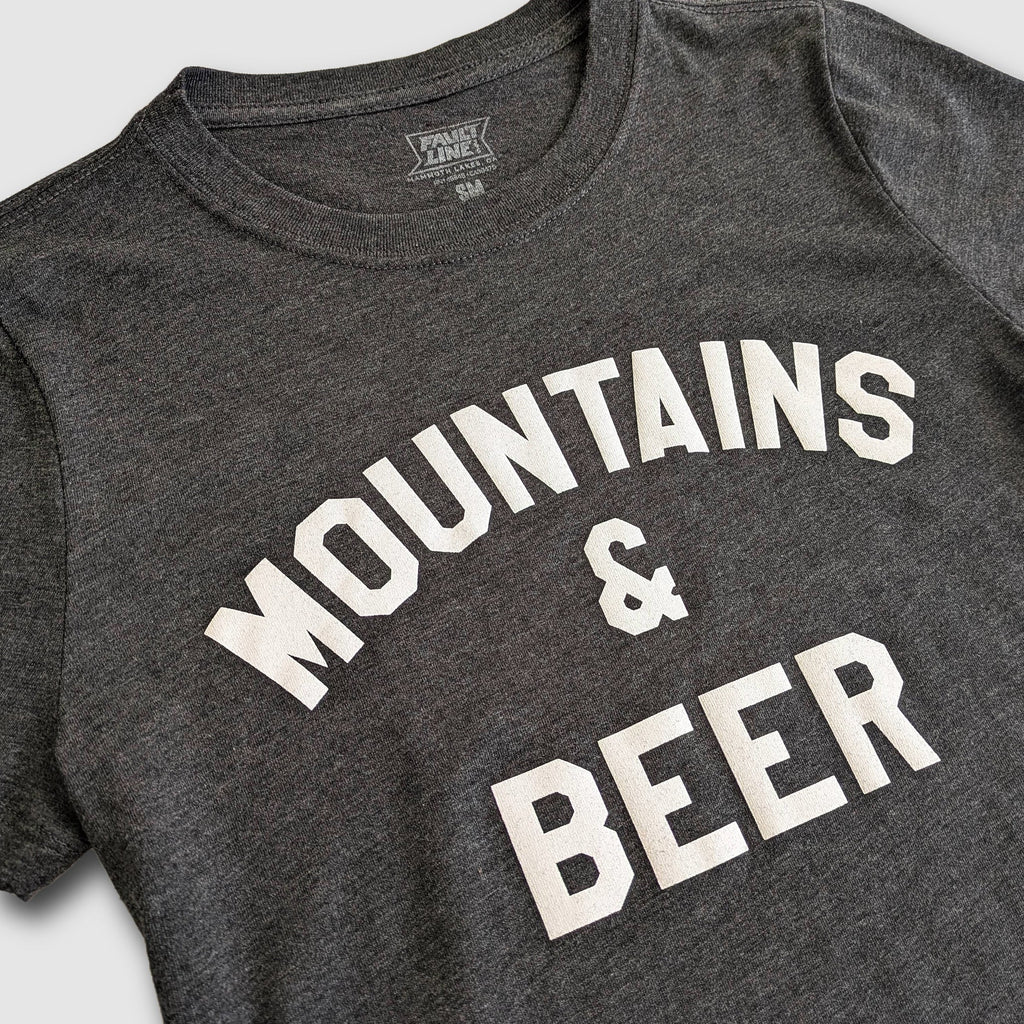 Women's Mountains & Beer Tee - Charcoal - Lolomo!