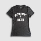 Women's Mountains & Beer Tee - Charcoal - Lolomo!