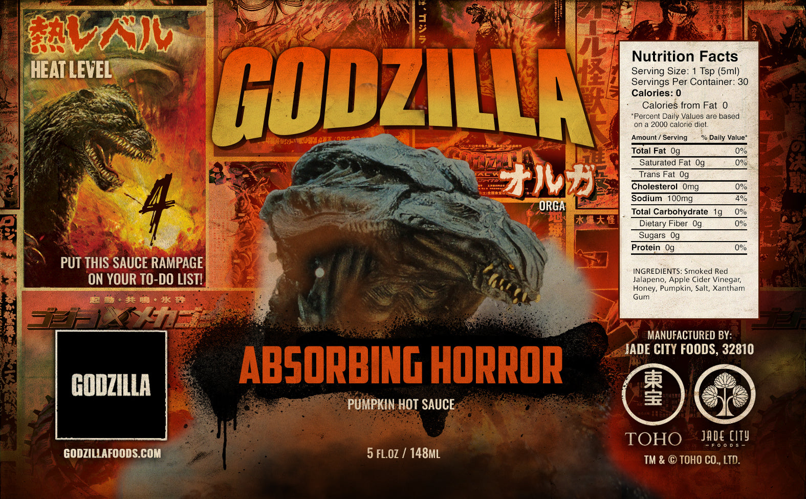 Paquete de 5 salsas picantes Godzilla: Serie 5
