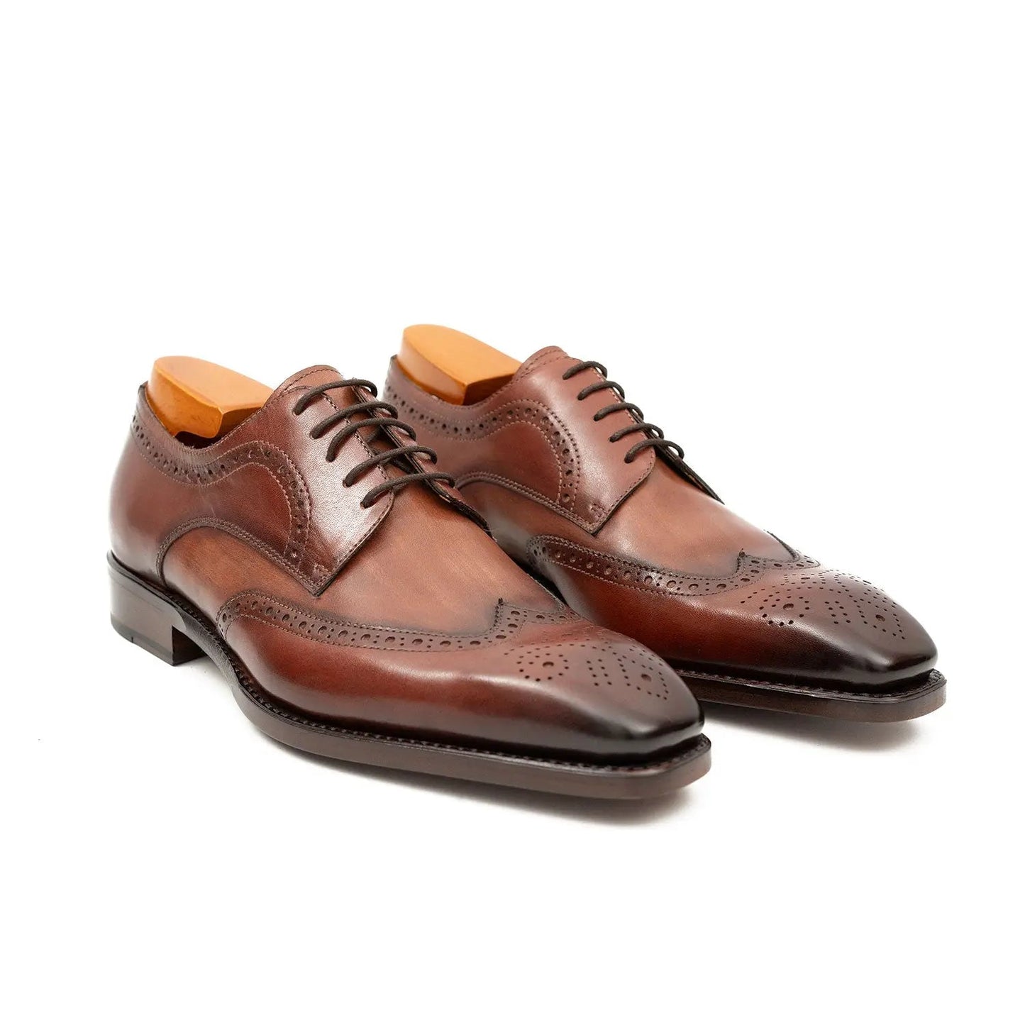 Goodyear welt derby shoes Brogue style Brown