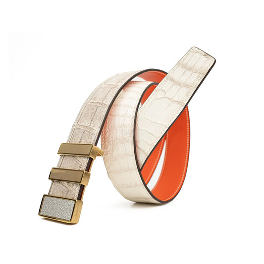 Handcrafted Alligator Leather Belts DVG37