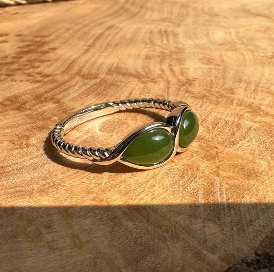 Sterling Silver Ring 2 Teardrop - SZ 7