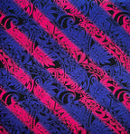 Diagonal Traditional Tattoo Gradient design with Tropical Leaves Rayon Poplin Fabric | Islands Fabric