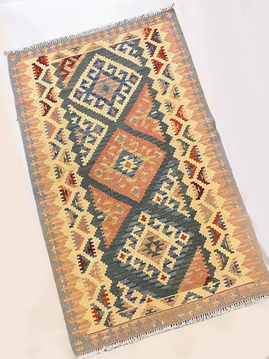 Turkish Flatweave Kilim Runner - Size: 4.11 x 3.2