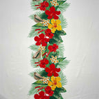 Tropical Flowers middle Border Peachskin Fabric | Islands Fabric