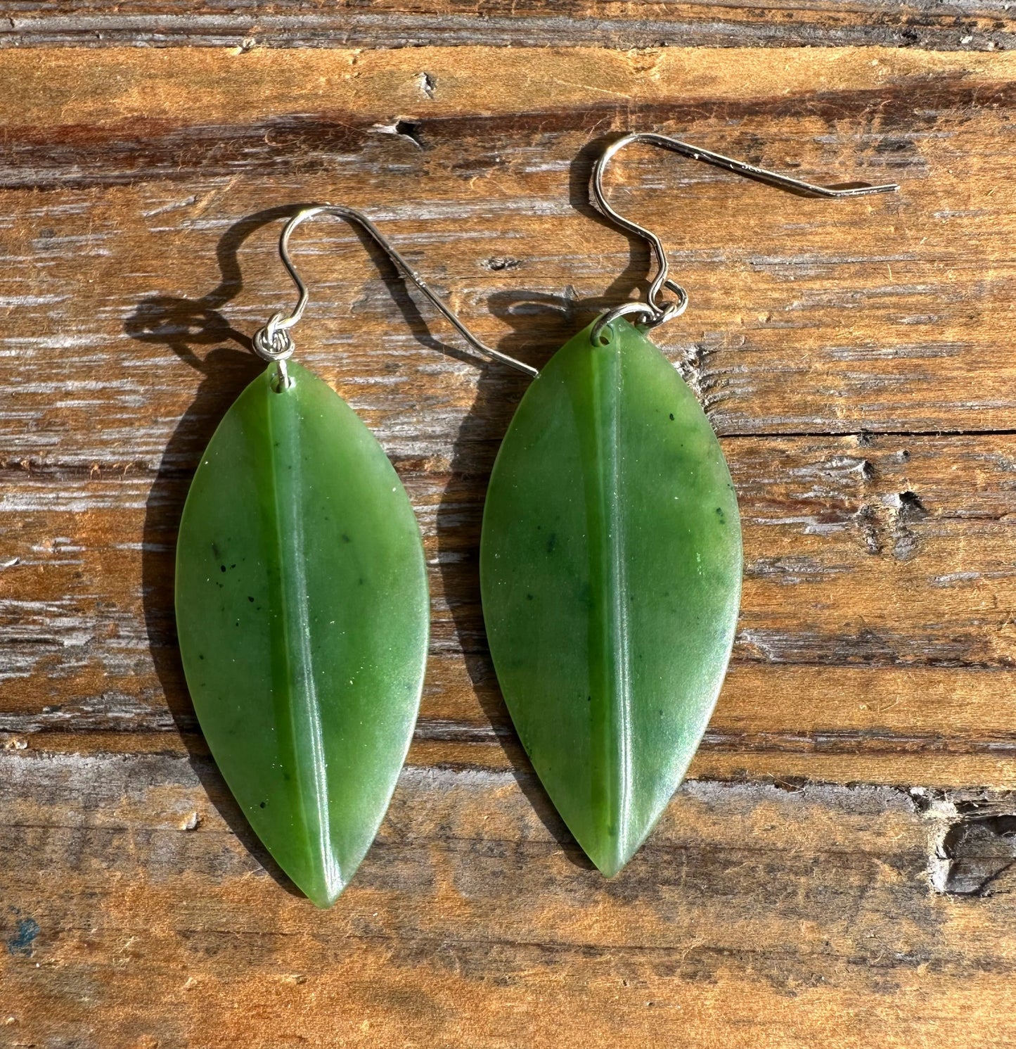 Jade Leaf Earrings, 1880