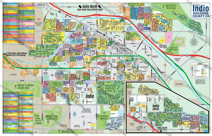 Indio Map, Riverside County, CA - POSTER PRINTS