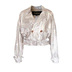 Chaqueta bomber Jacqueline beige: elegante abrigo bomber para mujer