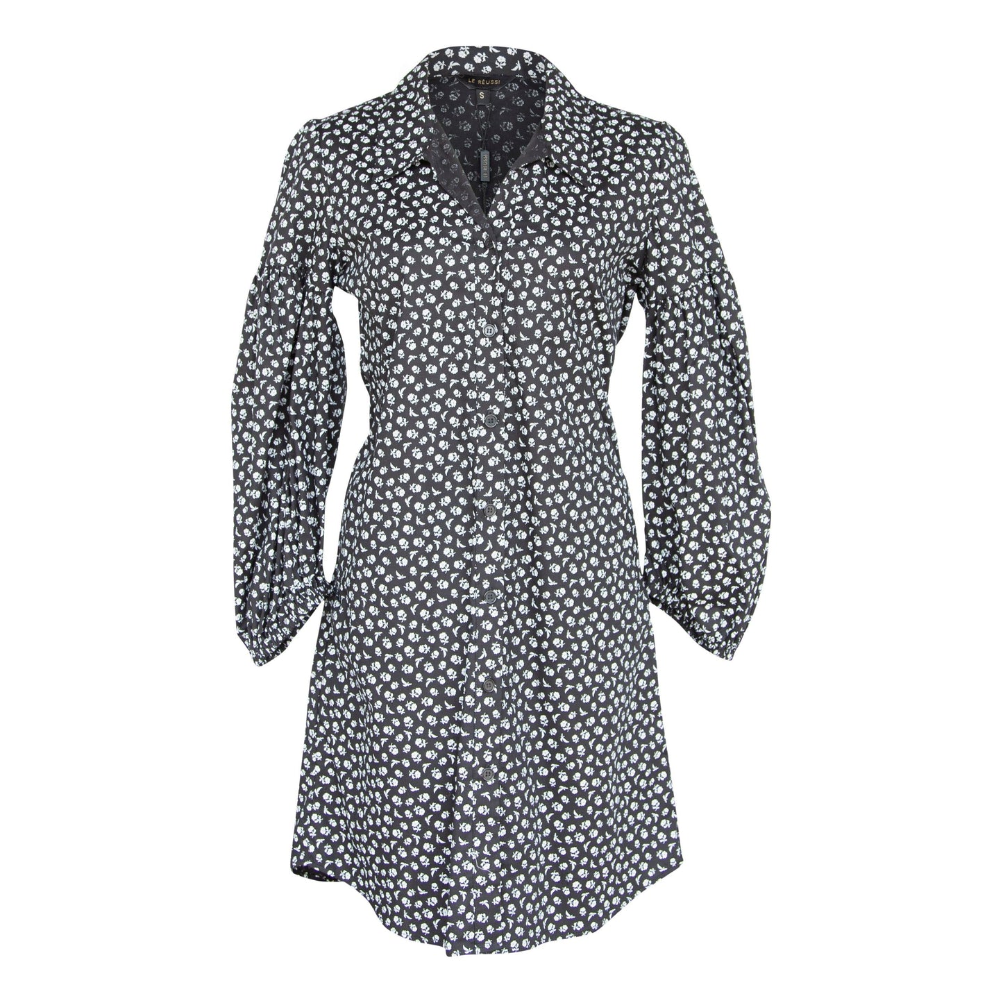 Robe fleurie noire en coton italien – Robe d'été élégante