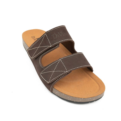 Men's Brown Adjustable Slide Sandals