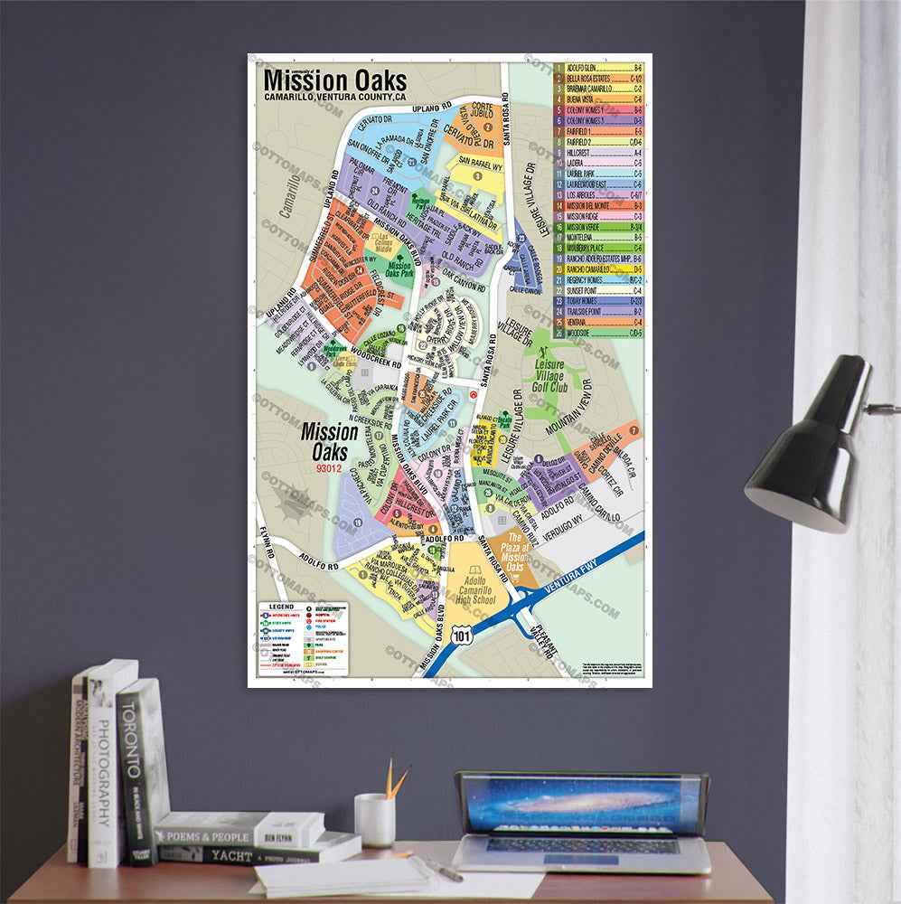 Mission Oaks Map, Camarillo, Ventura County - POSTER PRINTS - Lolomo!