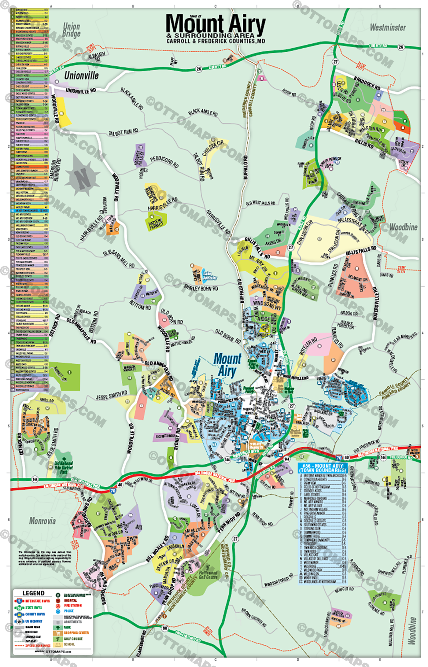 Mt Airy Map, Frederick County, MD - POSTER PRINTS