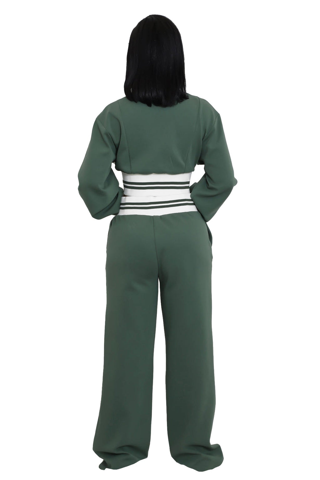 ENSEMBLE PANTALON DEUX PIÈCES DÉCONTRACTÉ MODE FEMME