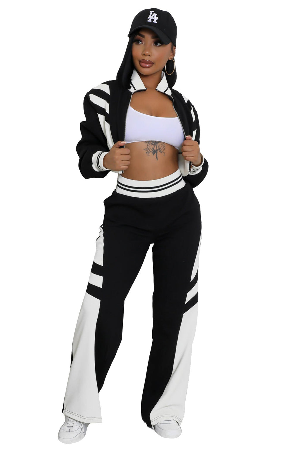 ENSEMBLE PANTALON DEUX PIÈCES DÉCONTRACTÉ MODE FEMME
