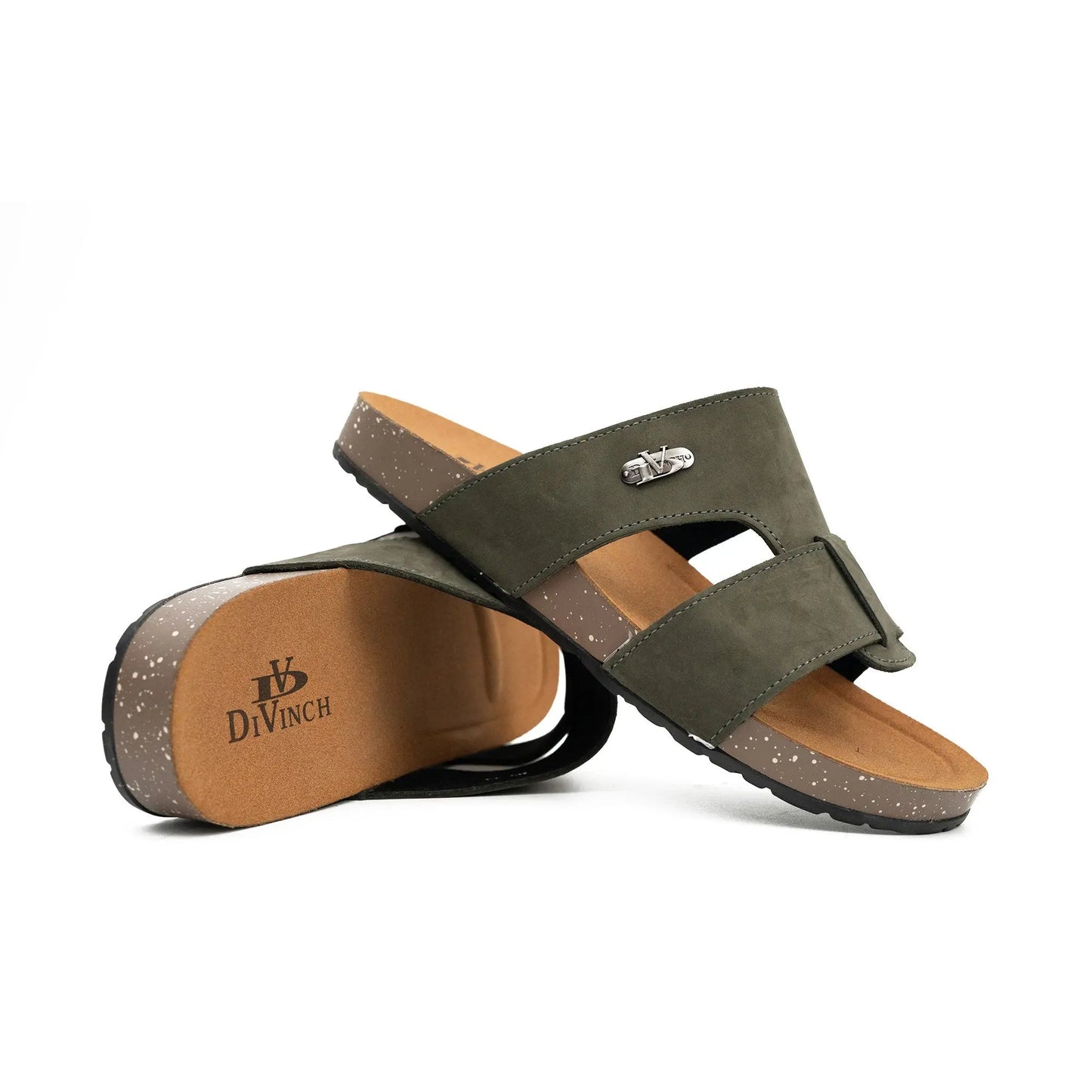 Olive Green Strap Slides