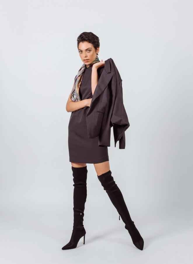 Luxe Wool Mini Dress – Elegant Women’s Winter Dress