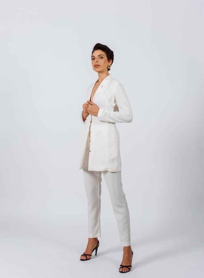 White Tailoring Slim Pants – Women’s Slim-Fit Trousers