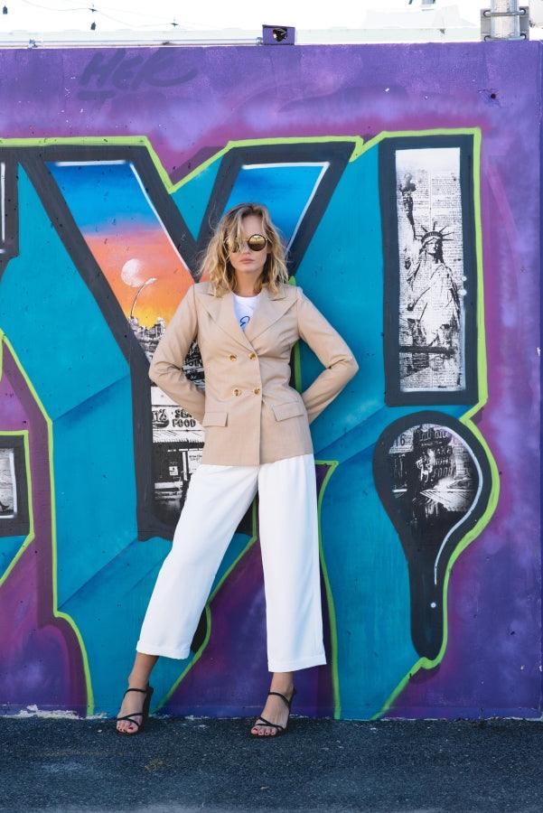 Blazer cruzado de lana Louise: estilo clásico para mujer