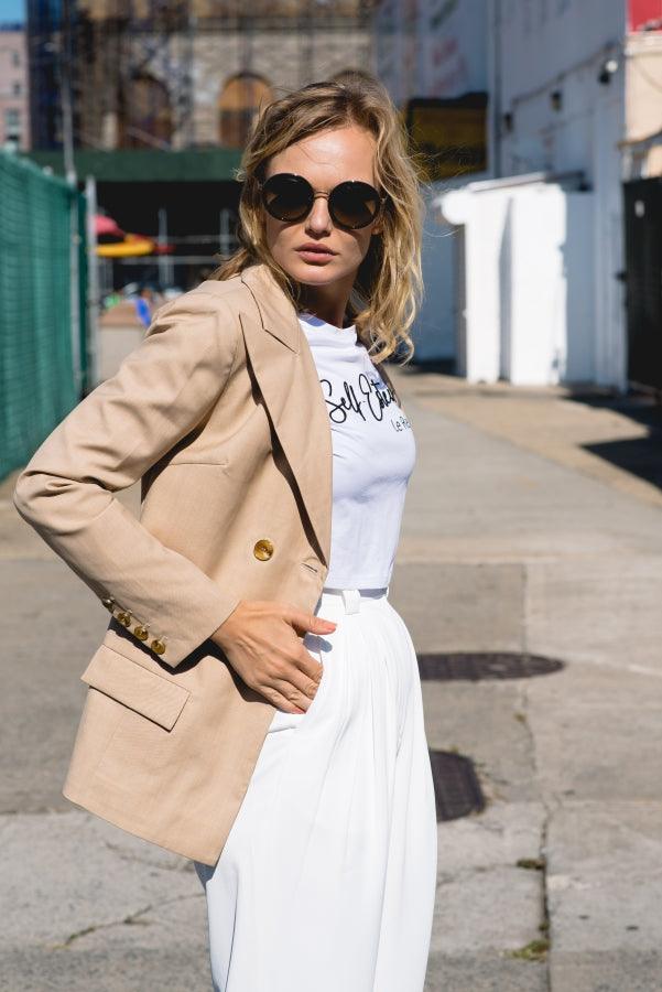 Blazer cruzado de lana Louise: estilo clásico para mujer