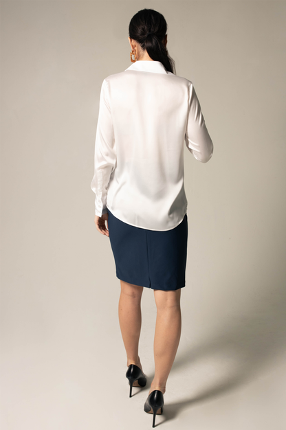 Elegance Silk Blouse in White – Luxurious Women’s Top - Lolomo!