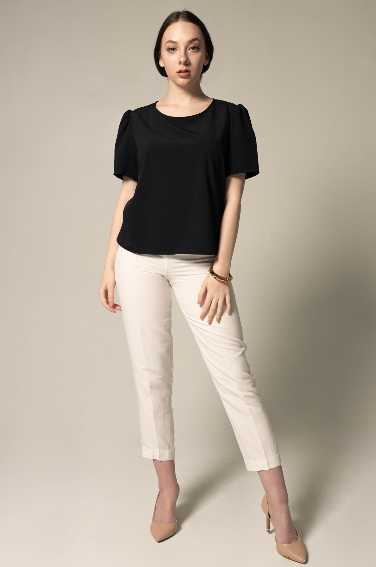 Elegance Round Neck Blouse in Black – Women’s Elegant Top - Lolomo!