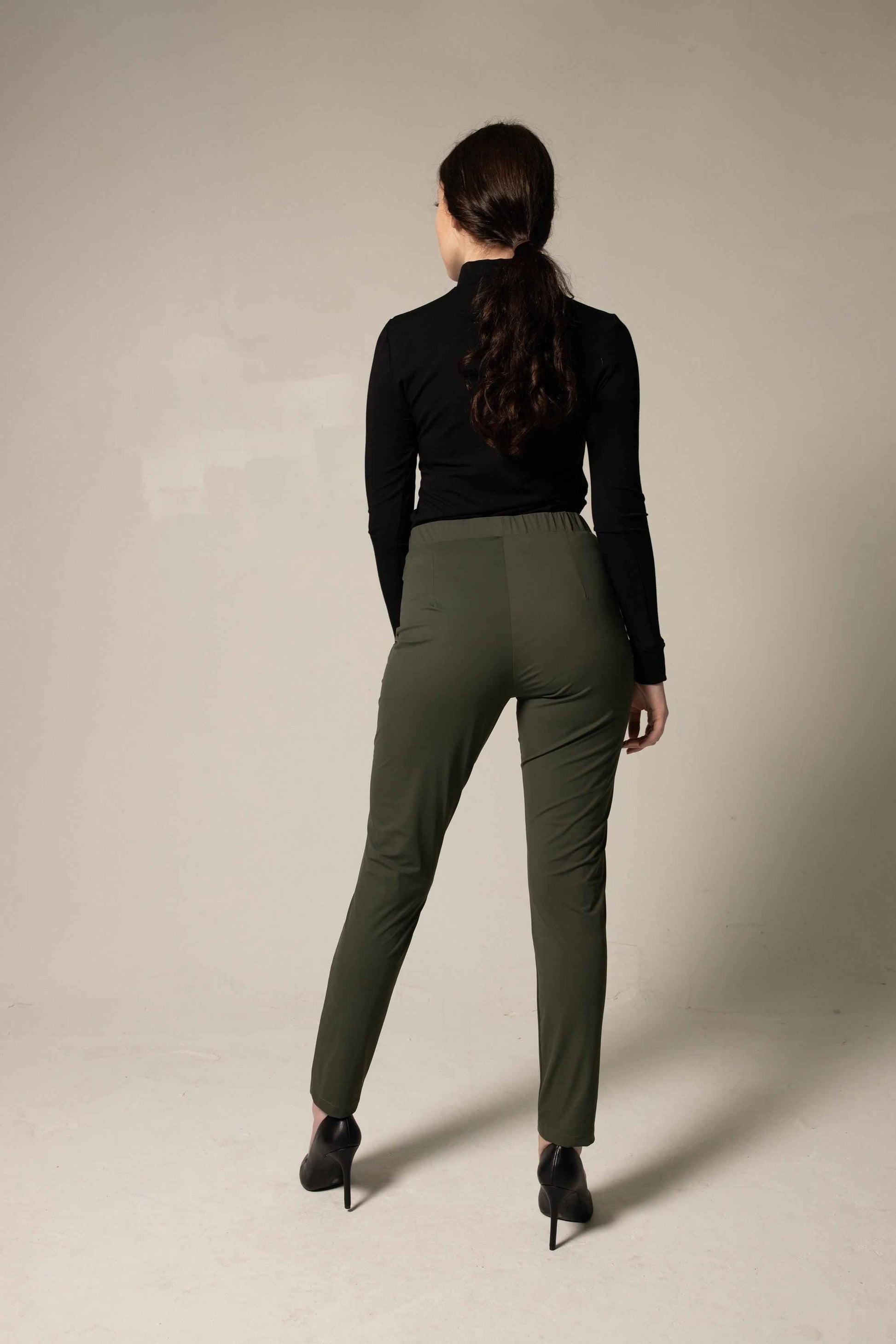 Olive Skinny Pants Womens Trousers