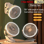 Portable 8000mAh Camping Fan with LED Light