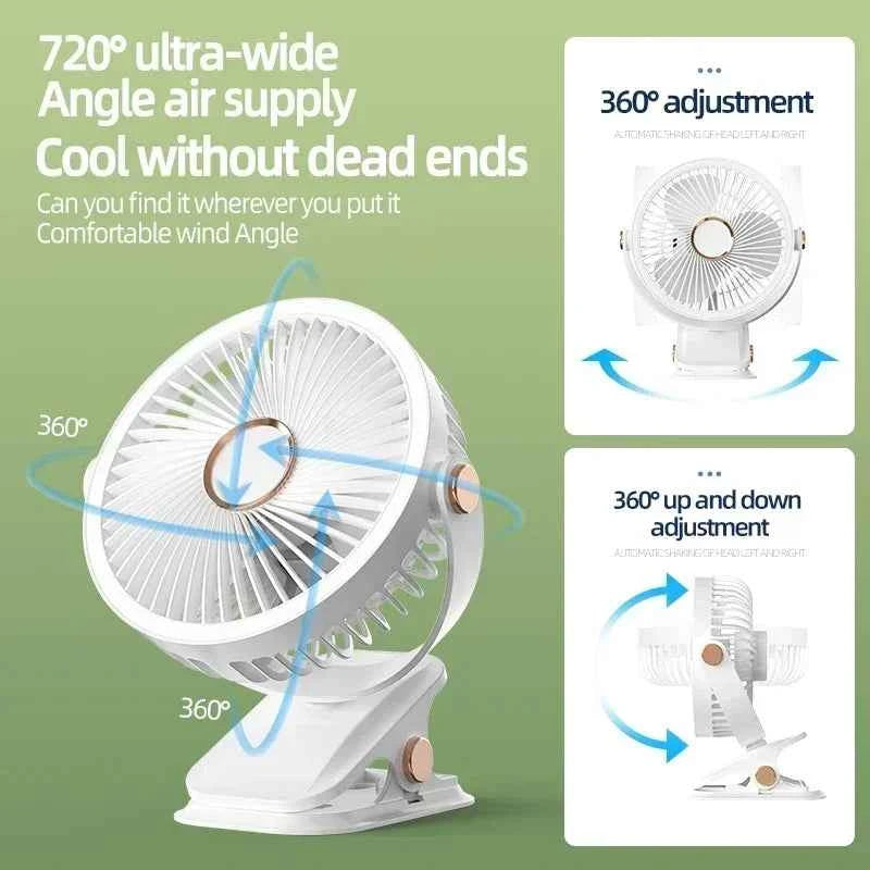 Portable 8000mAh Camping Fan with LED Light