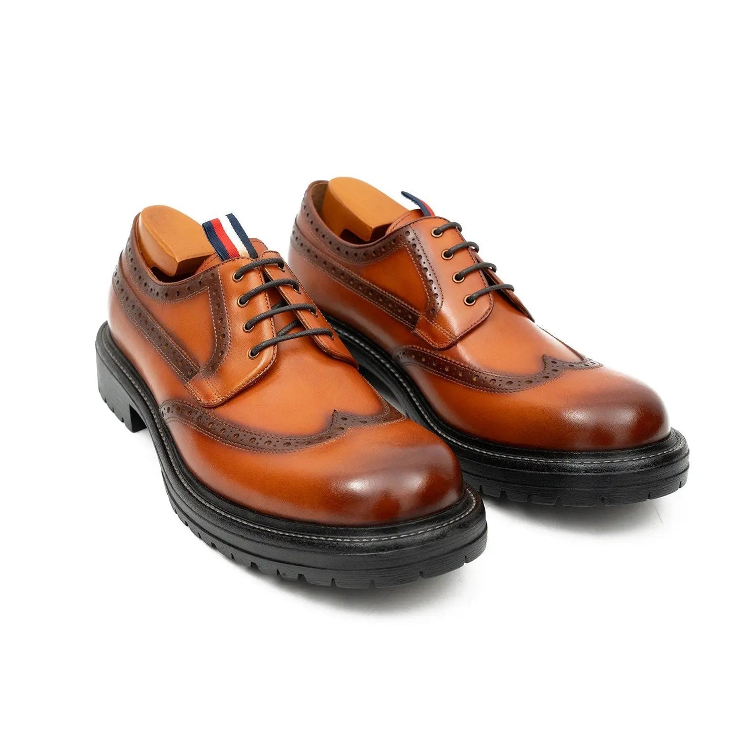 Premium Men's Classic Derby Brogue Shoes Brwon