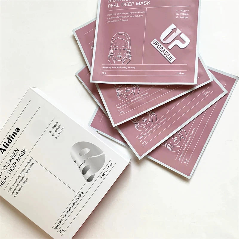 4pcs Bio Collagen Real Deep Masks Collagen Boost Hydrating Face Bio Collagen Hydrating Mask Bio Collagen Firming Anti-aging Mask