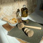 Eco-Friendly Bamboo Dishwashing Brush with Handle - Palm Fiber Bristles