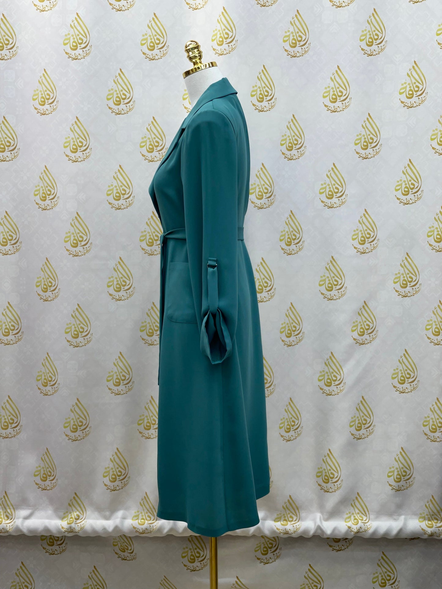 Sophisticated Elegance: Long Modest Light Trench Blazer