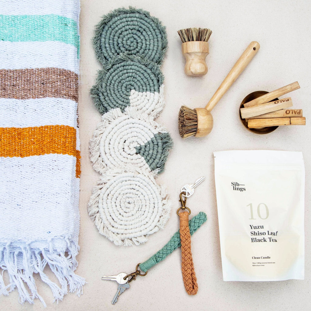 Posavasos de macramé hechos a mano | Juego de 4 posavasos bohemios