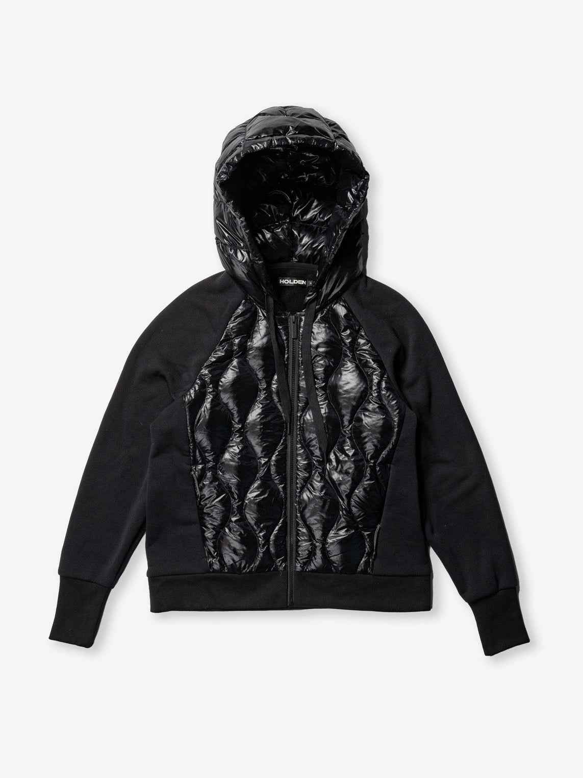 DOWN ZIP HOODIE - Black